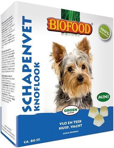 Biofood Schapenvet - Mini Bonbons - Knoflook - 80 stuks