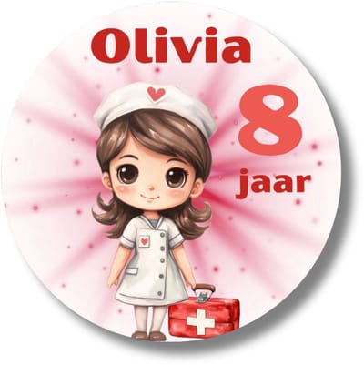 Stickers Verpleegster | Meisje Dokter | Met Naam En Leeftijd | 20 Stuks