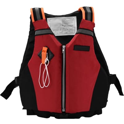 Gilet de sauvetage de sécurité pour adulte pour kayak et natation avec sangle réfléchissante et sifflet Red
