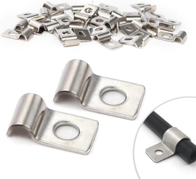 Kabelklemmen Metaal - Buisklemmen Enkel Gat - Kabel Bevestigen - Roestvrij Staal 304 - 4 mm 30 Stuks - Zilver
