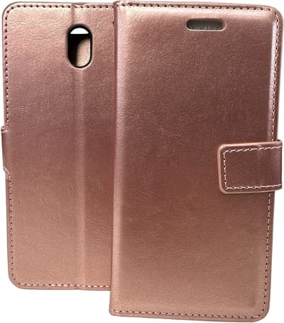 Portemonnee Book Case Hoesje Geschikt voor: Nokia 1 Plus - Rosegoud