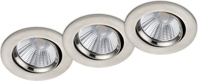 LED Spot 3 Pack - Inbouwspot - Trion Paniro - Rond 5W - Dimbaar - Warm Wit 3000K - Mat Nikkel - Aluminium - Ø80mm