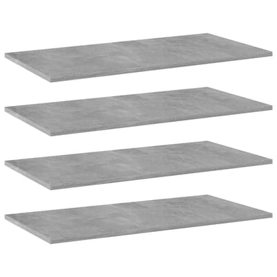 vidaXL - Wandschappen - 4 - st - 80x40x1,5 - cm - bewerkt - hout - betongrijs