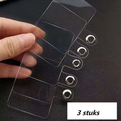 3 stuks -Dunner Duurzaam Mobiel Telefoon Lanyard Patch Pad Zonder Lijm - Universele Telefoon Strap Vervanging - transparent