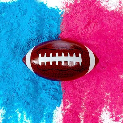 Amisly Gender Reveal Rugby - Gender Reveal Voetbal - Bevat Roze en Blauwe Poeder - Baby Onthulling - Baby Shower - Feestartikel -