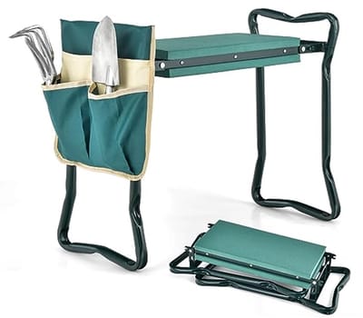 Opvouwbare Tuin Knieler met Gereedschap Pouch - Comfortabele Zitkruk voor Tuinieren