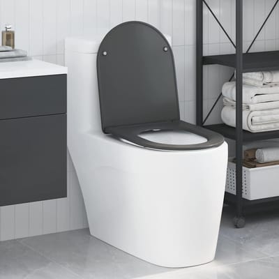 vidaXL - Toiletbril - Antraciet - 47 - x - 36 - x - 3,4 - cm - Duroplast