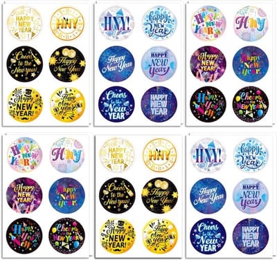 Dailygoods- Stickers Gelukkig 2026 - 72 Stuks - Ronde Etiketten