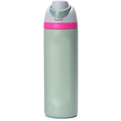 304 Roestvrij Staal One Touch Open Thermosbeker 480/720ml, Dubbelwandig Vacuüm Geïsoleerd Lekvrij Rietje Waterfles voor Reizen Sport Voertuig 16oz-450ml groen