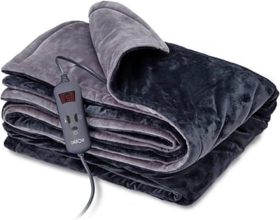 Elektrische Deken - Verwarmde deken - Warm slapen - 10 temperatuurstanden - 120x160 cm - Grijs