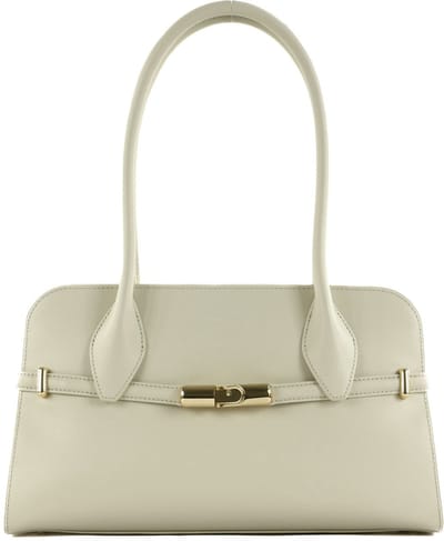FURLA Leren Schoudertas Goccia Dome Shoulder Bag Marshmallow Lichtgrijs