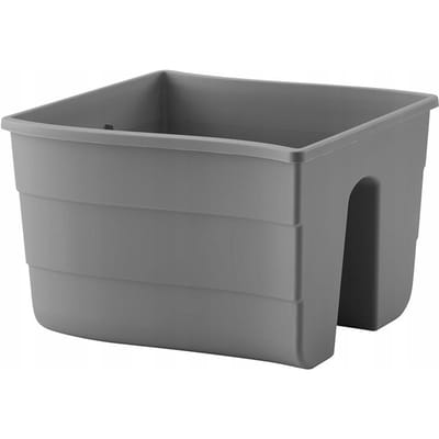 ‎Form-Plastic - Bloembak - Plantenbak - kunststof - 29.5x28.5x20cm - Antraciet - Om te monteren op de rand van het balkon‎