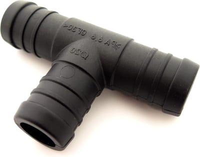 T-stuk Slangkoppeling - Slangverdeler - Waterleiding Aanleggen - Hittebestendig Kunststof - 20 mm Buitendiameter - Zwart