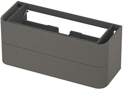 INK - Afgeronde Onderkast Gelakt 2 Laden Softclose met Gefreesd Front Tbv Grepen - 1200x450x520 Mm - Mat Beton Groen