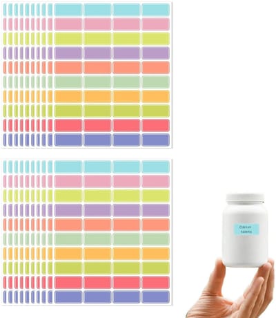 Dailygoods - 800 stuks zelfklevende etiketten 15×30 mm, waterbestendige universele stickers voor huishoudelijke organisatie, kantoorarchief, schoolmateriaal, flessen, ordners en opbergdozen