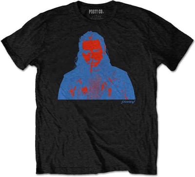 Post Malone - Red & Blue Photo Heren T-shirt - S - Zwart