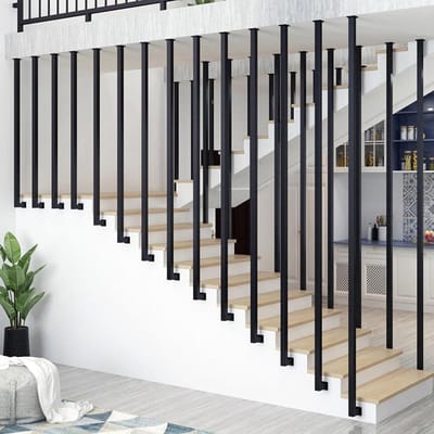Trapleuning - Plafondleuning Steun - Veiligheid Thuis - Industriële Stijl - 110 cm - Zwart