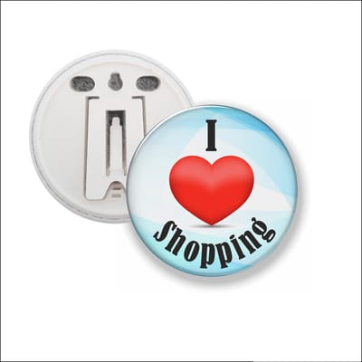 Button Met Clip 58 MM - I Love Shopping