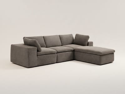 Vente-unique CORTOLINE modulaire hoekbank in antracietgrijze stof