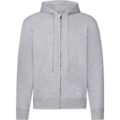 Fruit of the Loom Klassieke effen jas met capuchon voor volwassenen (Heide Grijs)