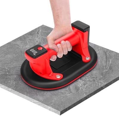 Elektrische Zuignap - Vacuüm Lifter - Zware Objecten Verplaatsen - Automatische Aan/Uit - 240mm Diameter - Zwart