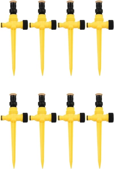 8 stuks gazonsproeiers, voor 360 graden roterend, automatisch irrigatiesysteem, tuinsproeier voor gazon, planten, tuin