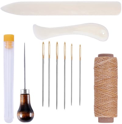 Boekbindgereedschap Starter Kit met Binding Tape - Vouwen - Waxed Wire - Awl voor DIY Beginners - 107 pakketten