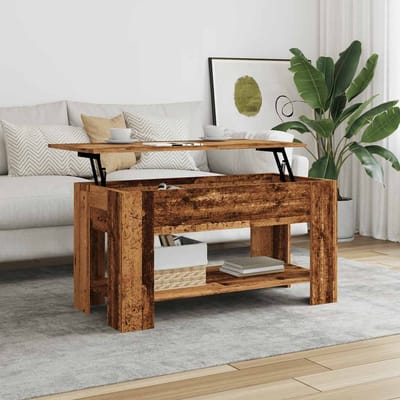 vidaXL - Salontafel - 101x49x52 - cm - bewerkt - hout - oud - houtkleurig