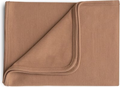 Mushie Wiegdeken Ribbed Baby Blanket - Tan
