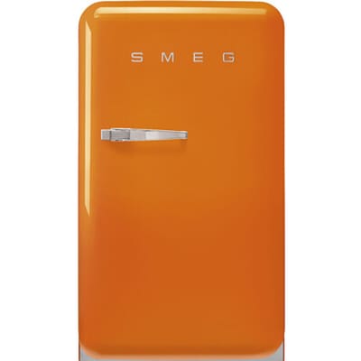 SMEG Koelkast Retro Vrijstaande ijskast Koelkast, Jaren 50, Enkeldeurs, Vrijstaand , Positie scharnier: Rechts, Oranje
