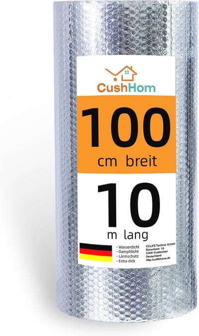 Gealuminiseerde Isolatiefolie - Thermische Isolatie Film voor Ramem, Daken en Vloeren - 1 x 10 m