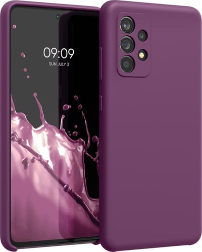 kwmobile telefoonhoesje geschikt voor Samsung Galaxy A52 / A52 5G / A52s 5G - Hoesje met siliconen coating - Smartphone case in magenta-lila