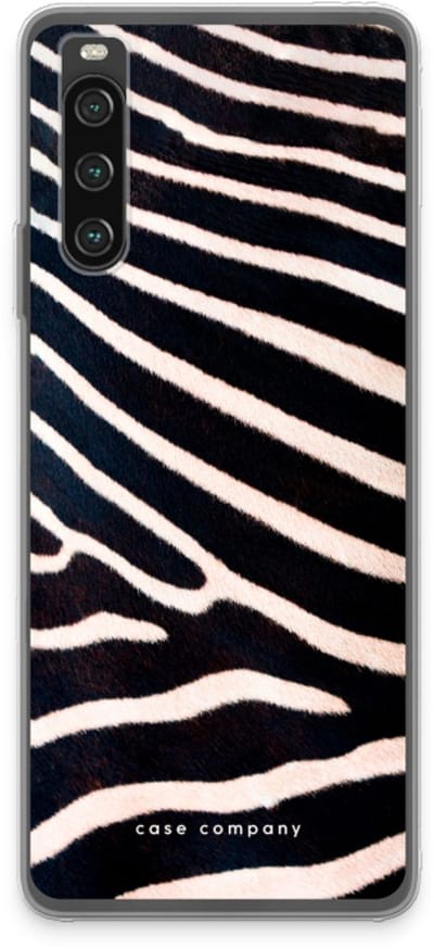Case Company® - Hoesje geschikt voor Sony Xperia 10 IV hoesje - Zebra - Soft Cover Telefoonhoesje - Bescherming aan alle Kanten en Schermrand
