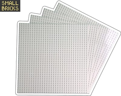 Set van 4 bouwplaten / grondplaten 32x32 noppen, 25cm x 25cm | Keuze uit 15 kleuren | Wit | Geschikt voor LEGO | SmallBricks