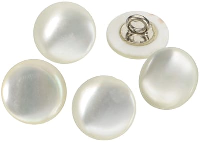 Knopen van natuurlijk parelmoer 12,5 mm parelmoer knopen gebogen steel voor het naaien van overhemden DIY ambachtelijke decoratie beige/zilver