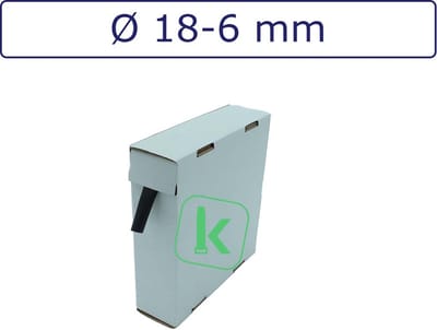 PRO-TIE® - Krimpkous 18-6 mm Zwart UV Dunwandig krimpverhouding 3:1 (Box 5 meter) - PRO-TIE