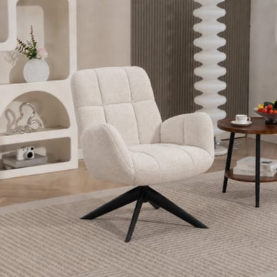 Fauteuil Lina - Cremona stof - 360 graden draaibaar - Beige