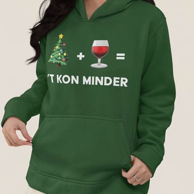 Foute Kerst Hoodie Groen += ’t Kon minder XS - Uniseks Pasvorm - Kerstkleding Voor Dames & Heren