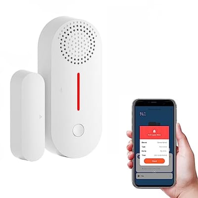 Draadloos Slim WLAN Deuralarm met App, Lichtalarm, Timer en Afstandsbediening voor Huisalarmsystemen