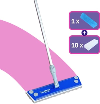 NIMBUS Vloerwisser XXL 2-in-1 – Dweil met Steel + 10 Vloerdoekjes – Geschikt voor Swiffer XXL & Leifheit