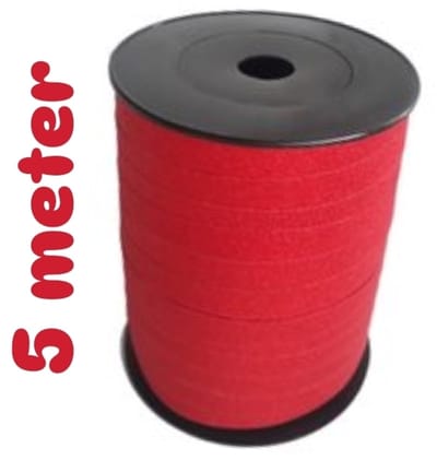 5m Glitter Rood sierlint - krullint - cadeau versiering - Niet op spoel geleverd