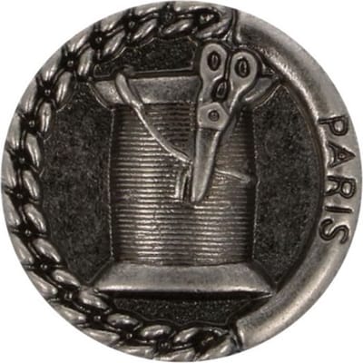 Knoop Metaal - Klosje garen - Oud zilver - 15 mm - 10 stuks - Button - Achtersteekknoop - Paris