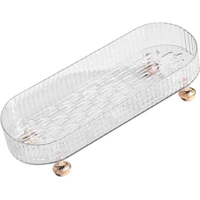 Boîte de Rangement Égouttoir Baguettes Plastique Cuisine Égouttoir à Couverts Organisateur d'Ustensiles pour Comptoir Fourchette Cuillère Transparent