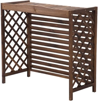 Houten Scheidingswand - Outdoor Scherm - Buitenruimte Verfraaien - Massief Hout - 85x35x80cm - Bruin