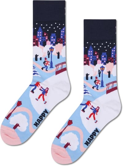 Happy Socks Ice Skating In The City Sock - unisex sokken - lichtblauw - Unisex - Maat: 36 - 40