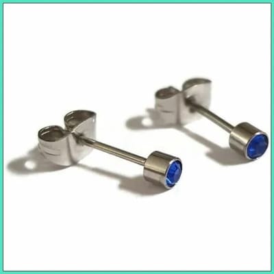 Aramat Jewels | Oorbellen | RVS Kristal Oorbellen Rond Kleurrijk 3mm - Diverse Kleuren Studs | Zilverkleur / 3mm / Blauw | |8mm | Staal | Volwassenen | Verkleurd niet
