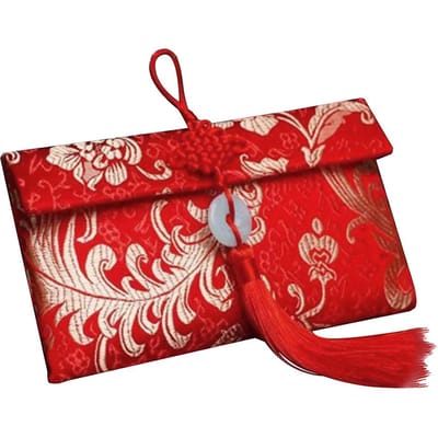 De rode envelop voor de bruiloft is een goed cadeau. Het is een geschenk van creatieve brokaatstoffen, 10.000 yuan rood brown