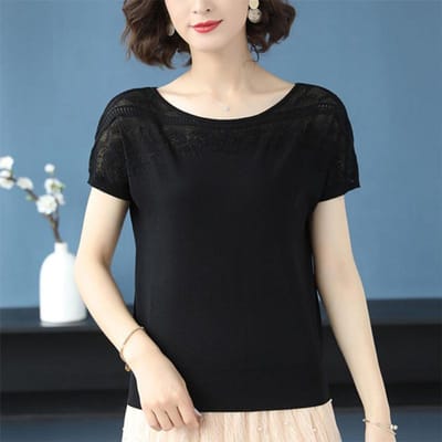 Ijszijde Trui T-shirt Korte Mouw Dames Losse Zomer Koel Set T-shirt Korte Top Dun Dames Hol XXXL