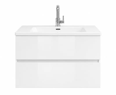 ZIMMER Badkamermeubel Set MULTI Enkel met Wastafel 100x50x58 cm Mat wit – Soft-Close – Zwevend Badmeubel Compleet