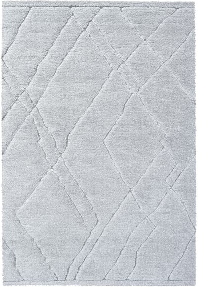 Rugsman Kyoto 014.0005.5181 Vloerkleed - 160 x 230 cm - Grijs - Rechthoekig - Polyester - Woonkamer - Geometrisch - Shaggy - Hoogpolig, Boho, Modern